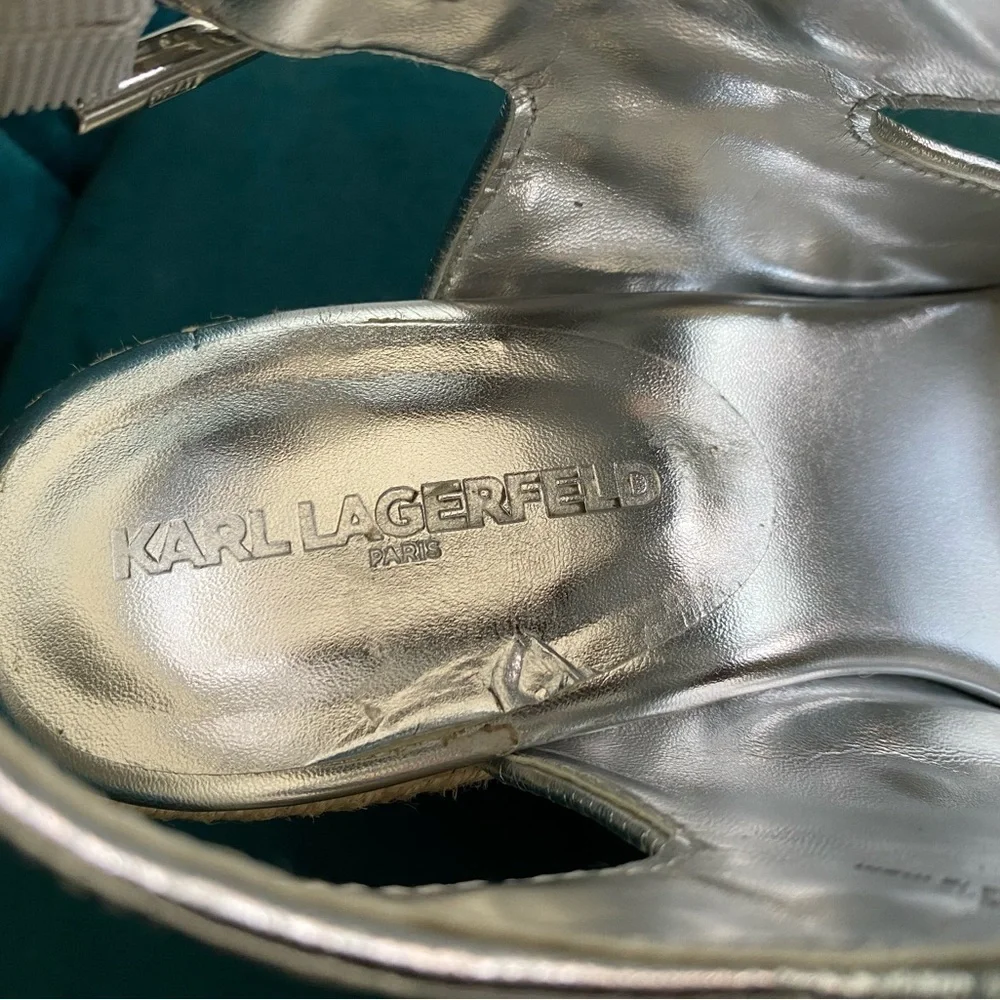 KARL LAGERFELD SILVER ESPADRILLES